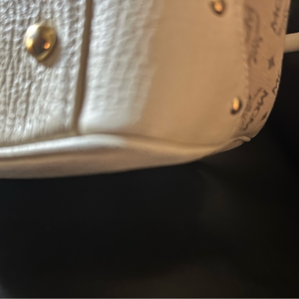 MCM Beige and White RARE Logo Satchel - Picture 5 of 14